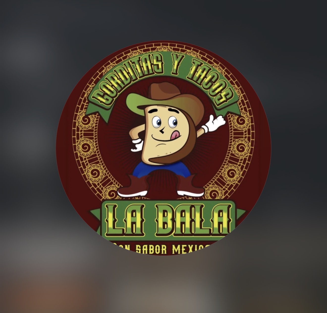 La Bala cowboy taco mascot logo